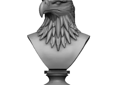 eagle head bust 3D print model