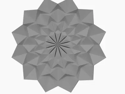 Geometric  Globe Marigold Flower - Abstract Low Poly 3D print model