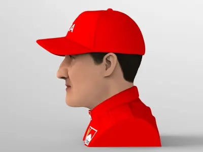 Michael Schumacher bust ready for full color 3D printing 3D print model