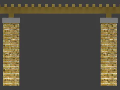 Trellis shade free standing structure landscape architecture Low-poly 3D model