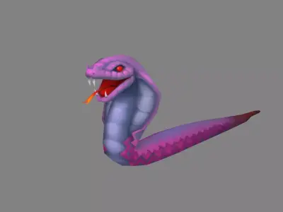 Cartoon Cobra - Purple Naja Low-poly 3D model
