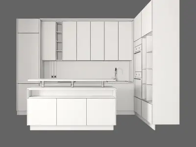 Kitchen 1 cabinet with shelves and drawers 3D model