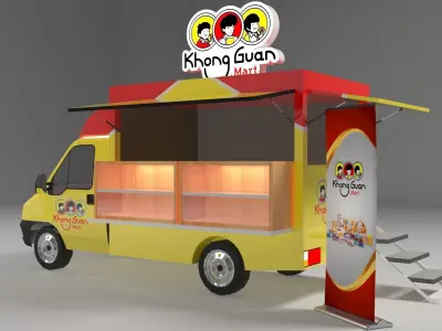 FOOD TRUCK KHONG GUAN 3D model Low-poly 3D model