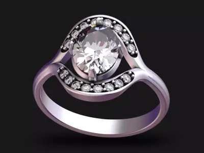 Ring Jewelry Gems Diamonds Wedding Engagement-ring 3D print model