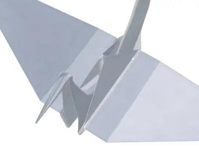 paper origami crane 3D model