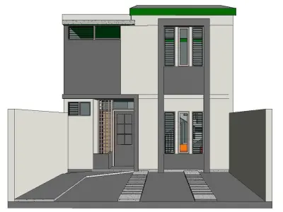 3 Bedroom House Model Low-poly 3D model