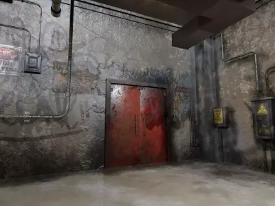 The old  Horror Room 8 Low-poly 3D model