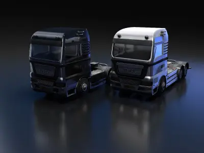 Flat-nose Truck Low-poly 3D model