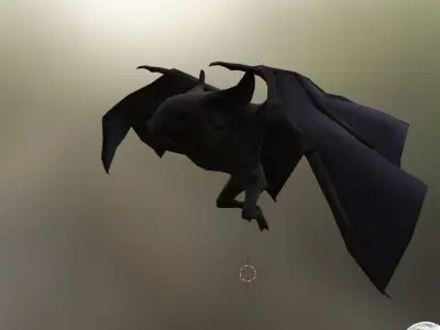 bat with animation Low-poly 3D model