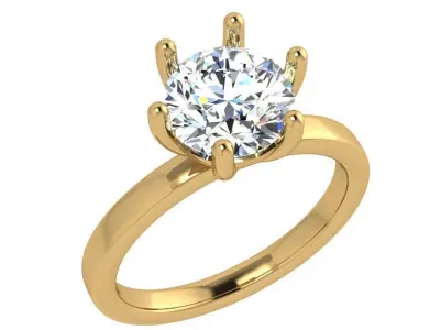 Round Diamond Soltaire Ring 3877 3D print model