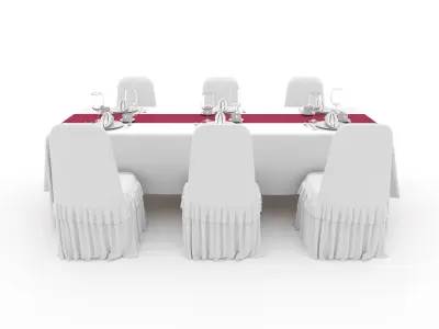 Banquet Table and Chair 103 3D model