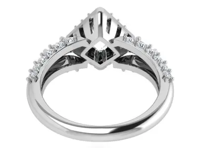 Rhombus Halo Ring 3562 3D print model