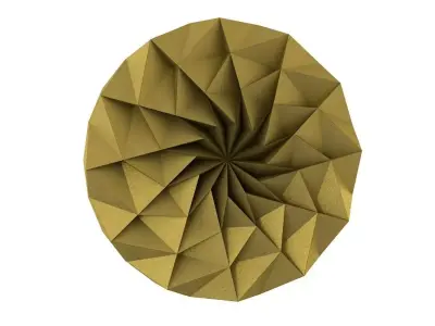 lowpoly mandala gold origami circle Low-poly 3D model
