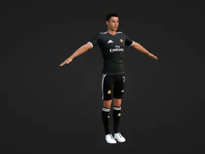 Cristiano Ronaldo - Real Madrid Low-poly 3D model