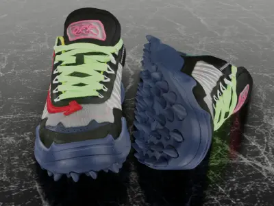 OFF WHITE ODSY 1000 3D SHOES Low-poly 3D model