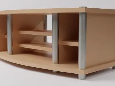 WOODEN TV RACK Low-poly 3D model