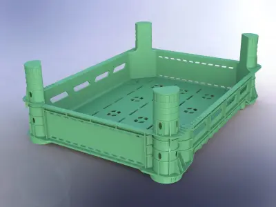 Plastic crate 3D model  3D print model