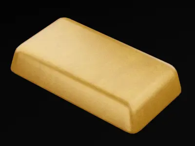 Gold Ingot Low-poly 3D model