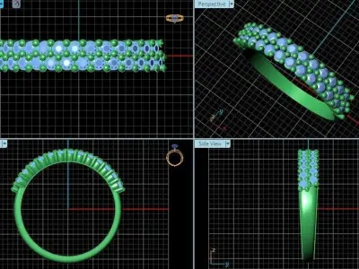 Ring n 7 beaded 3D print model