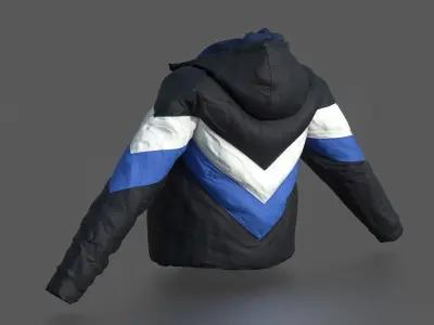 WINTER JAKET WOMAN Low-poly 3D model