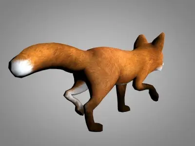 Fox or Foxes Low-poly 3D model