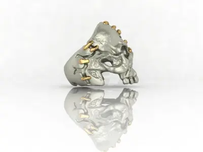 Ring sewn Skull 3D print model