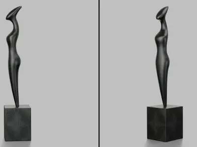 Modern abstract sculpture 042 Low-poly 3D model