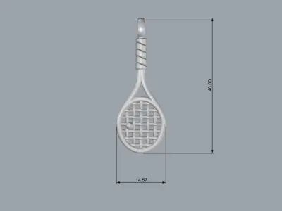 Tennis racket pendant 3D print model