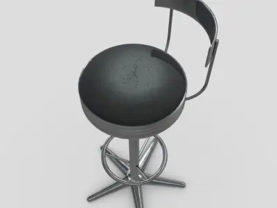 Stool 5 bar Low-poly 3D model
