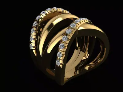 cross ring with diamond Free 3D print model