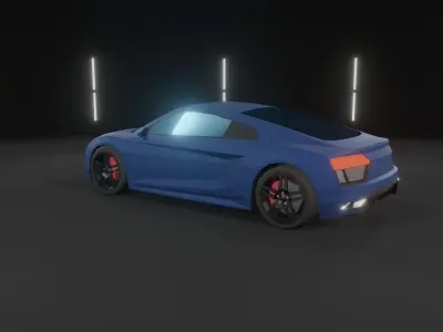 Audi R8 Low-Poly Car Low-poly 3D model