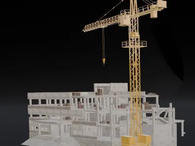  Construction Props 3D Model Low-poly 3D model