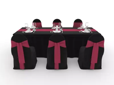 Banquet Table and Chair 138 3D model