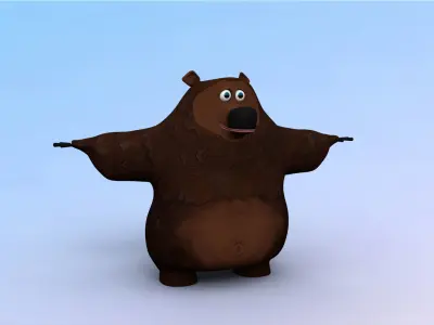 Stylized Cartoon Bear 3D model