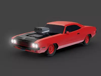 Dodge challenger Lowpoly Low-poly 3D model