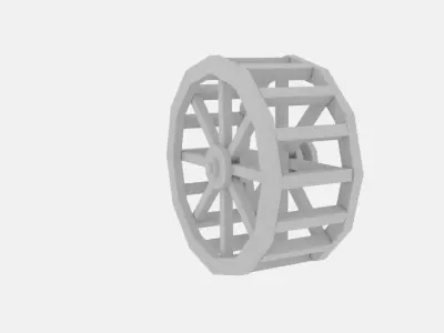 Wheel Water Low-poly 3D model