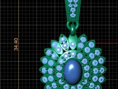 MANKA FLOWER  STYLE  LOCKET SET 3D PRINTABLE MODEL  3D print model