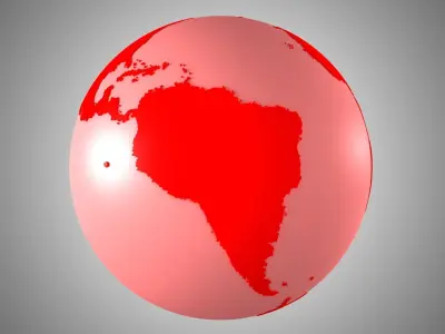 Solid Color Red Globe 3D model