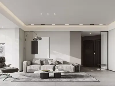 Modern living room dining room interior scenes 561 3D model