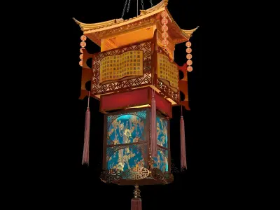 Chinese house palace lantern  3D model