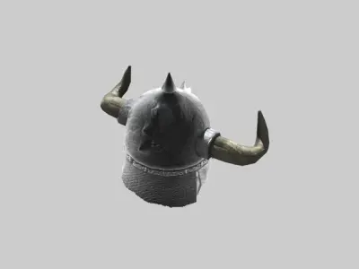 Medieval Helmet with Horns 3D model