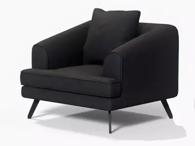 Nicolo Armchair black finish Low-poly 3D model