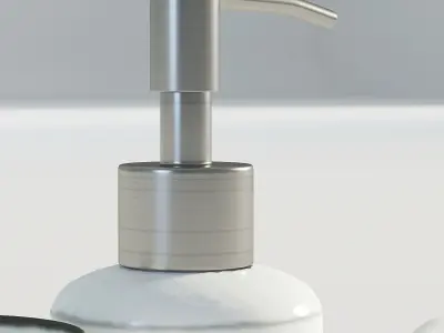 Bathroom Set White and Cement 3D model