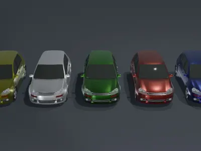 Hatchback Car Generic Low-poly 3D model