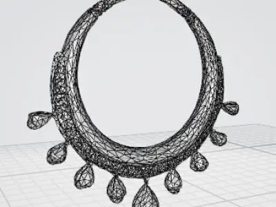 Luna Aurelia  Crescent Pearl Necklace 3D print model