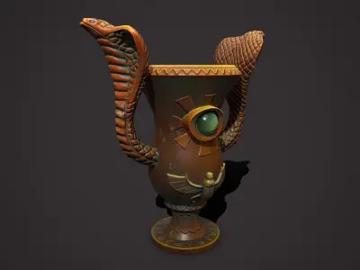 Flowerpot egypt Low-poly 3D model