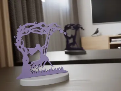 TREE GIRL DESK DECORATION Free 3D print model