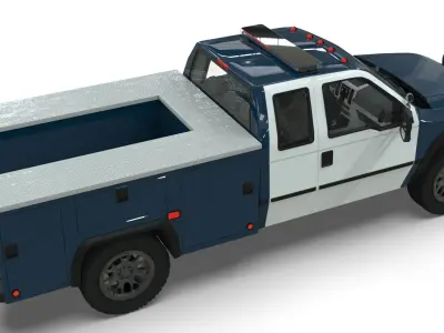 Lowpoly Police Truck Low-poly 3D model