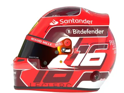 F1 Charles Leclerc Helmet 2024 3D model