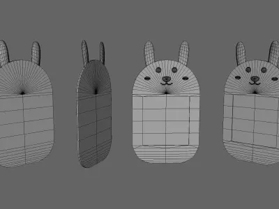 Cartoon Bunny Frame Low-poly 3D model